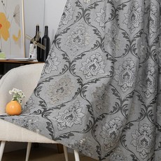 Moslovstar Soft Vintage Jacquard Sheer Curtain Grey Hollow Seersucker Grommet Voile W52 x L63 2