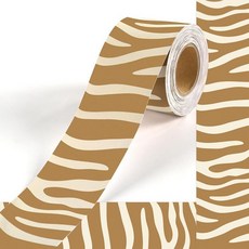 2 Boho 게시판 테두리 15.2m(50피트) 보헤미안 교실 장식 레드 불규칙한 스트라이프 스트레이트 롤 테두리 트림 개학 데코 문 벽 장식, 브라운 텍스처