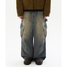 매장정품 트릴리온 TRILLION 더블 레이어 카펜터 카고 데님 팬츠 [데저트 블루] TRFPT13DBL 140150