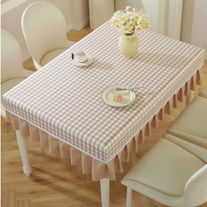 비닐깔판 보호패드 투명매트 책상 커버, 커피 체크 무지