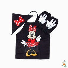 OS 미니마우스 클래식 앞치마 토시두건 3종세트 소 어린이집앞치마 어린이앞치마