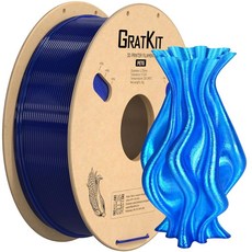 GratKit PETG 3D 프린터 필라멘트 1KG 1.75mm 레드, 3 1kg 투명 블루