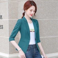 여성숏자켓 봄여름 7부소매 슬림핏 정장자켓