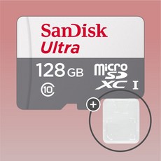 샌디스크 마이크로SD카드 울트라 SDSQUNR + SD카드 보관케이스 패키지, 1개, 128GB