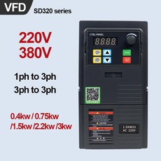 Hars 0.75/1.5/2.2/3KW VFD 220V 380V 가변 주파수 드라이브 컨버터 1상 3상 인버터 벡터 모터 속도 컨트롤러, 01 3ph380V-3ph380V, 01 3ph380V-3ph380V