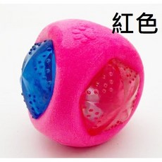 耐咬彈力發光球 寵物玩具 閃光互動球 耐磨彈跳 狗狗夜間發光玩具, 1個, 彈力發光球(紅色)