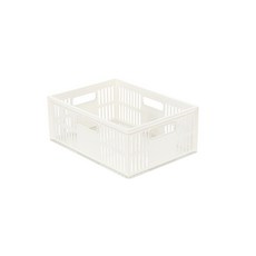 DT25 8.5L 折疊收納籃 四面把手 側邊透氣設計, White, 1個