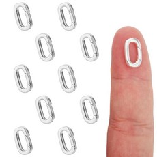 10피스 목걸이 걸쇠 및 클로저 타원형 카라비너 스프링 링 커넥터 인핸서 주얼리 팔찌 키링 제작용 실버 161164