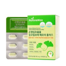 네이처맥스 은행잎추출물 징코빌로바 메모리 플러스 500mg 60정 1개