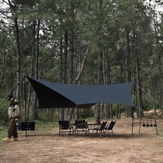 가남 아웃도어 타프 실버 코팅 타프 캠핑 텐트, 블랙
