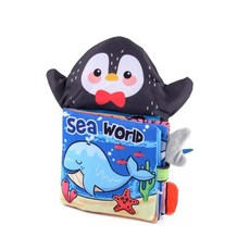 OceanBaby 動物手偶布書 柔軟布料、色彩鮮明、內置響紙, 企鵝海洋樂園