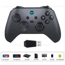 G6 홀 효과 조이스틱 무선 컨트롤러 닌텐도 스위치 1/2 게임 패드 PC 컨트롤/PS3/PS4/안드로이드/IOS 액세, 02 black with receiver, 01 China Mainland, 02 black with receiver