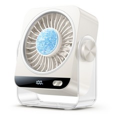 KIMMOO 저소음 BLDC 냉각 벽걸이형 탁상형 선풍기 써큘레이터 199단 3600mAh 대용량 배터리 LED USB-C, 화이트, K818