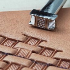 皮鵰皮藝DIY手工印花工具 新品鑄造型席紋編織紋印章印刻10mm*5mm, 1個, X501S單繩