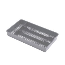 다이얼 인더스트리 소형 식기 실버웨어 주방 서랍 정리함 트레이 블랙, Grey, 12"L x 7"W x 1.5"H