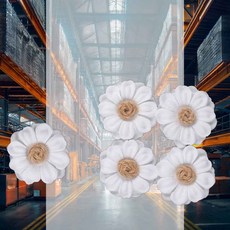 투톤국화 소 흰색 4p 꽃모형 학교게시판 미술재료 조화 꽃장식 공예재료