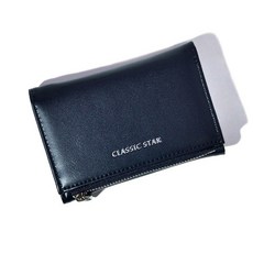 新款女士大容量證件拉鍊零錢包時尚簡約純色多卡位短款三折小錢包