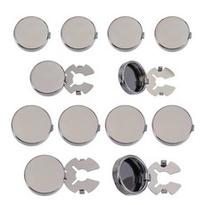 12개 2종 황동 카프버튼 플랫 라운드 건메탈 15.5~17.5x4.5mm