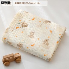 DFMEI 雙層縐布包單新生兒紗布嬰兒棉花糖浴巾產房襁褓巾抱被寶寶包巾包, 雙層縐布【灰考拉】