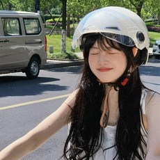 경량헬멧 배달 바이크 C 스쿠터 하이바 오토바이, 1개, 3C 화이트 통기성 구멍 숏 투명 고글