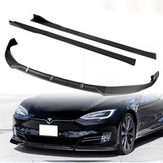 Q1TECH 9개 부품 전면 범퍼 바디 키트 립 및 측면 스커트 확장 디퓨저 세트 2016년부터 2020년까지 테슬라 모델 S와 호환 스포일러 에어 차니 스플리터 페인팅된 카, Q1TECH, 9개 부품 전면 범퍼 바디 키트 립 및