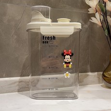 家用可愛洗衣粉收納盒分裝瓶手提大容量洗衣液凝珠密封防潮收納罐, 透明大號（咪妮）2500ML, 1個