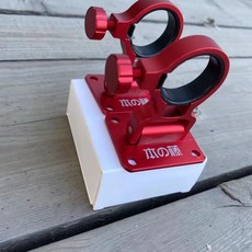 台灣出貨 釣箱傘架配件可折疊通用釣魚雨傘支架傘固定器釣傘卡扣鋁鎂雨傘架, 本藤折疊傘架紅色一對, 1個