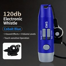 휴대용 전자식 심판 호루라기 소리 조절 가능한 스포츠 휘슬 사운드 모드 탑재 야외 훈련용, 블루
