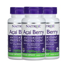 나트롤 Natrol 아사이 베리 500mg 75베지캡슐 3개 아사히 베리 아사이 팜열매추출물 Euterpe oleracea, 75정