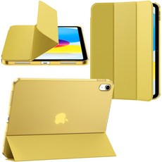 Gtang 아이패드 11세대 A16 10세대 10.9 마그네틱 반투명 슬림 거치대 케이스, Yellow, 1개