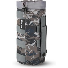 Gonx 택티컬 MOLLE 물병 파우치 드로스트링 오픈 탑 & 메시 바텀 여행용 가방 수분 공급 캐리어, Camo Green