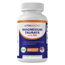Vitamatic 牛磺酸鎂B6素食膠囊, 1罐, 180顆