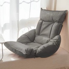 SeekFun 리클라이너 게이밍 컴퓨터 가죽 좌식 의자 허리쿠션 1인용 쇼파, 1개, 그레이