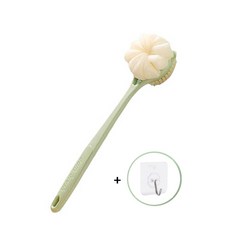 배로나 샤워볼부착 긴손잡이 양면목욕용품 부드러운 바디브러쉬, 1세트, 1개입, 그린