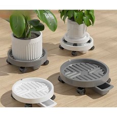 화분받침 이동식 물받이 다이 화분트레이 바퀴달린, 1개, 2호 원형 아이보리 23