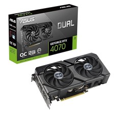 ASUS SFF 그래픽 PCIE 지포스 5070 지원 12G 카드 프라임 엔비디아 RTX, Dual Fans OC (Black), RTX4070|OC
