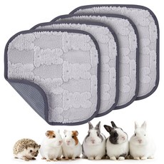 LOOBANI 애완 동물 시트 씻을 수 있는 오줌 매트 4장 세트 기니피그 햄스터