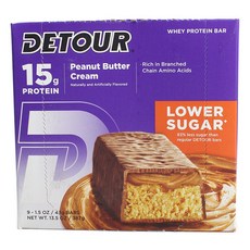 FORWARD FOODS Detour 乳清蛋白棒低糖花生醬奶油, 花生醬奶油, 9件