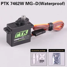 PTK 7462W MG 9g 마이크로 방수 서보 5KG 메탈 기어 HV 고정 날개 RC 자동차 헬리콥터 로봇 180 ° 디지털, 01 7462 Metal arm X1