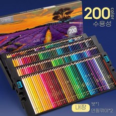ZIPIA 고급색연필 200색 세트 수채화 틴케이스 미술 드로잉, Q. 수채200색