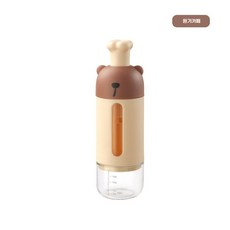 요리사 곰돌이 정량추출 양념통 누름식 이스트 분말 파우더통 가루통 후추통 조미료통 방진 방습(양념 양 조절 필수품), 밀크 커피 컬러