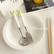 大蔥不鏽鋼餐具 刀叉勺 不銹鋼西餐具 陶瓷餐具 西餐刀叉勺 湯匙 叉子 午餐餐具, 1個, 蔥蔥叉子