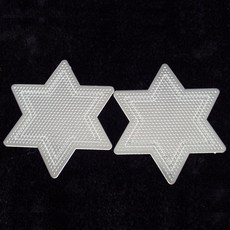 台灣出貨 新店優惠 diy 材料包 禮物 2.6mm拼豆模板透明拼豆底板diy手工益智拼圖拼豆板耐高溫, 1個, 2.6mm小五角星2個