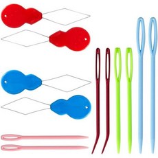 카일토신스 12개 실 바늘 세트 크로셰용 ， 바느질 플라스틱 구부러진 실밥을 지퍼락 백에 넣고 DIY 재봉 수제 공예 색상 혼합을 위해 사용합니다, 12