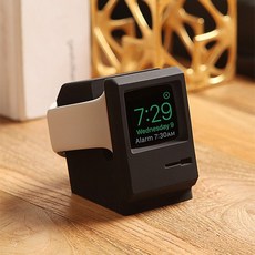 復古支架 經典支架 充電支架 適用蘋果手錶, 1個, 小電腦手錶充電支架-黑色
