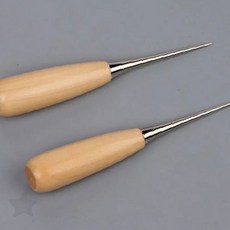 나무 손잡이 송곳 공예 도구 라탄 마크라메 가죽 천 뚫기 수공예 재봉 바느질, 나무송곳