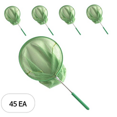 고운물 스테인레스 접이식 대형 곤충뜰채 초록, 45개