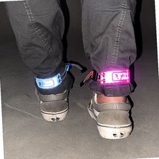 운동화 LED 안전등 야간 조깅 러닝 자전거 라이딩 발목 밴드 실리콘 충전식, 1개, KEEP RUNNING 반광밴딩 핑크 - DM791