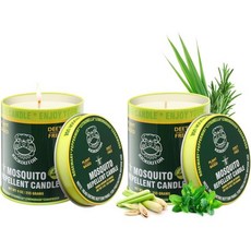 야외 파티오 캠핑 피크닉 실내실용 에센셜 오일 대두 밀랍으로 만든 모기 퇴치 캔들 2PCS 9oz 시트로넬라 내추럴 30시간 DEET 프리 안티 버그