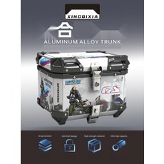 오토바이 배달 가방 백팩 배달통 탑박스 철가방 리어백 대용량 바이크, 45L 실버 등받이